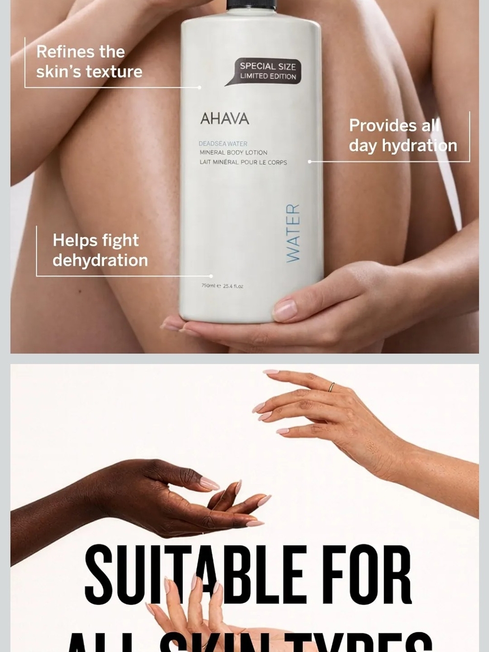 AHAVA Water Mineral Body Lotion – White - Picture 3 of 5